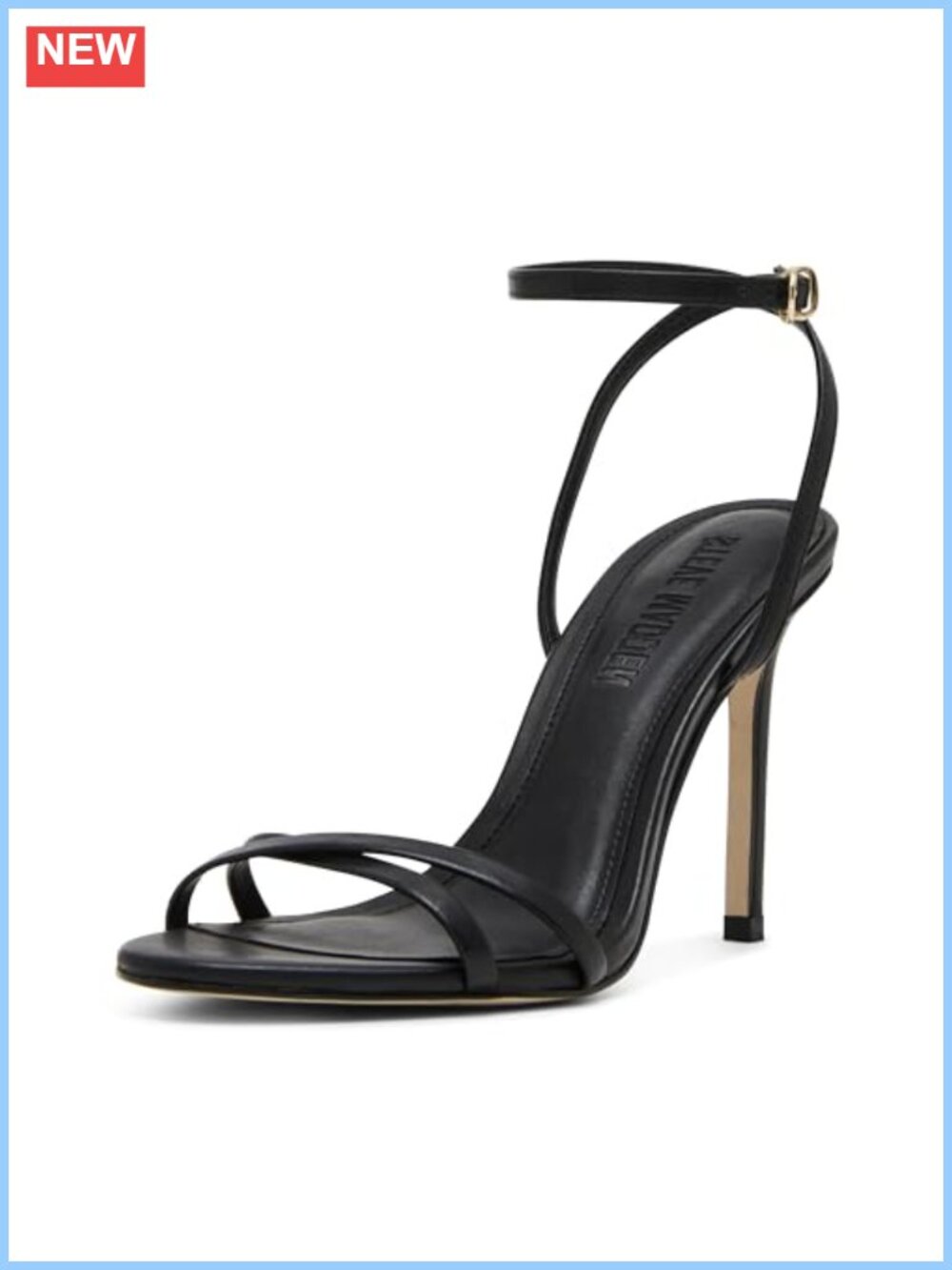 Almond Toe Ankle Strap Heels, 4-Inch Heel Leather Sandals